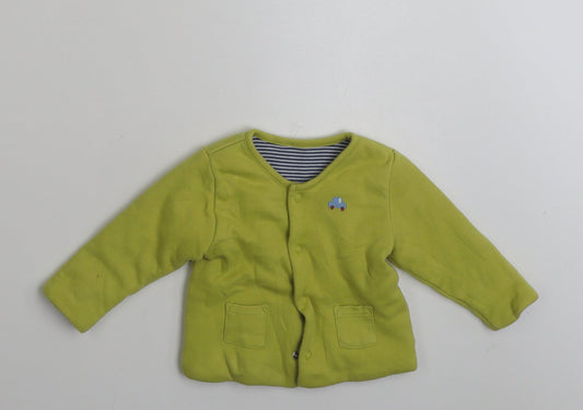 Marks and Spencer Boys Green   Jacket  Size 3-6 Months   Snap - Car