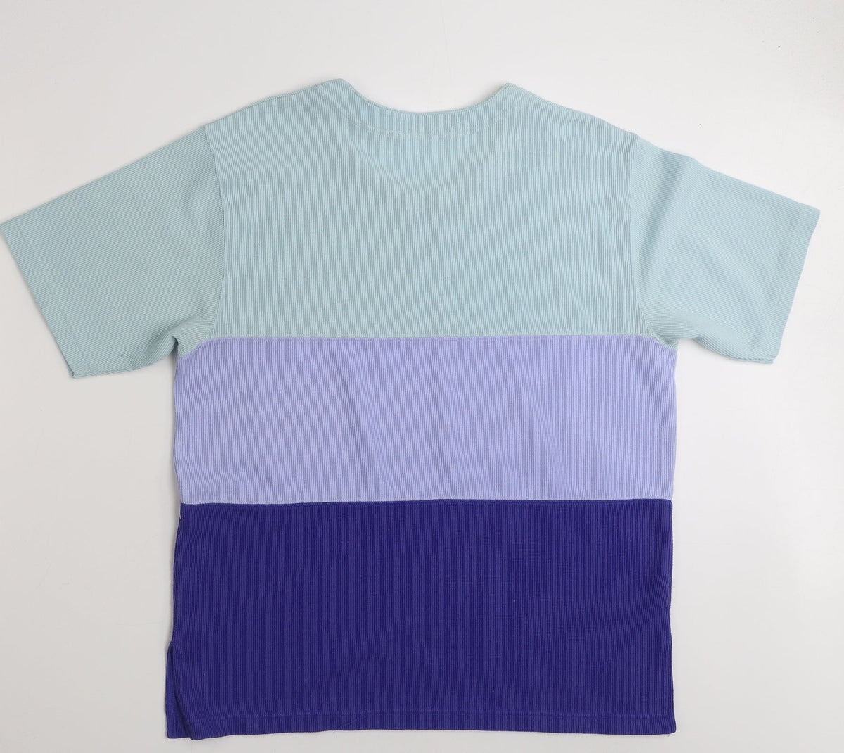 Back view of women’s multicoloured colourblock polyester pullover sweatshirt, size M, pullover -, size M-l
