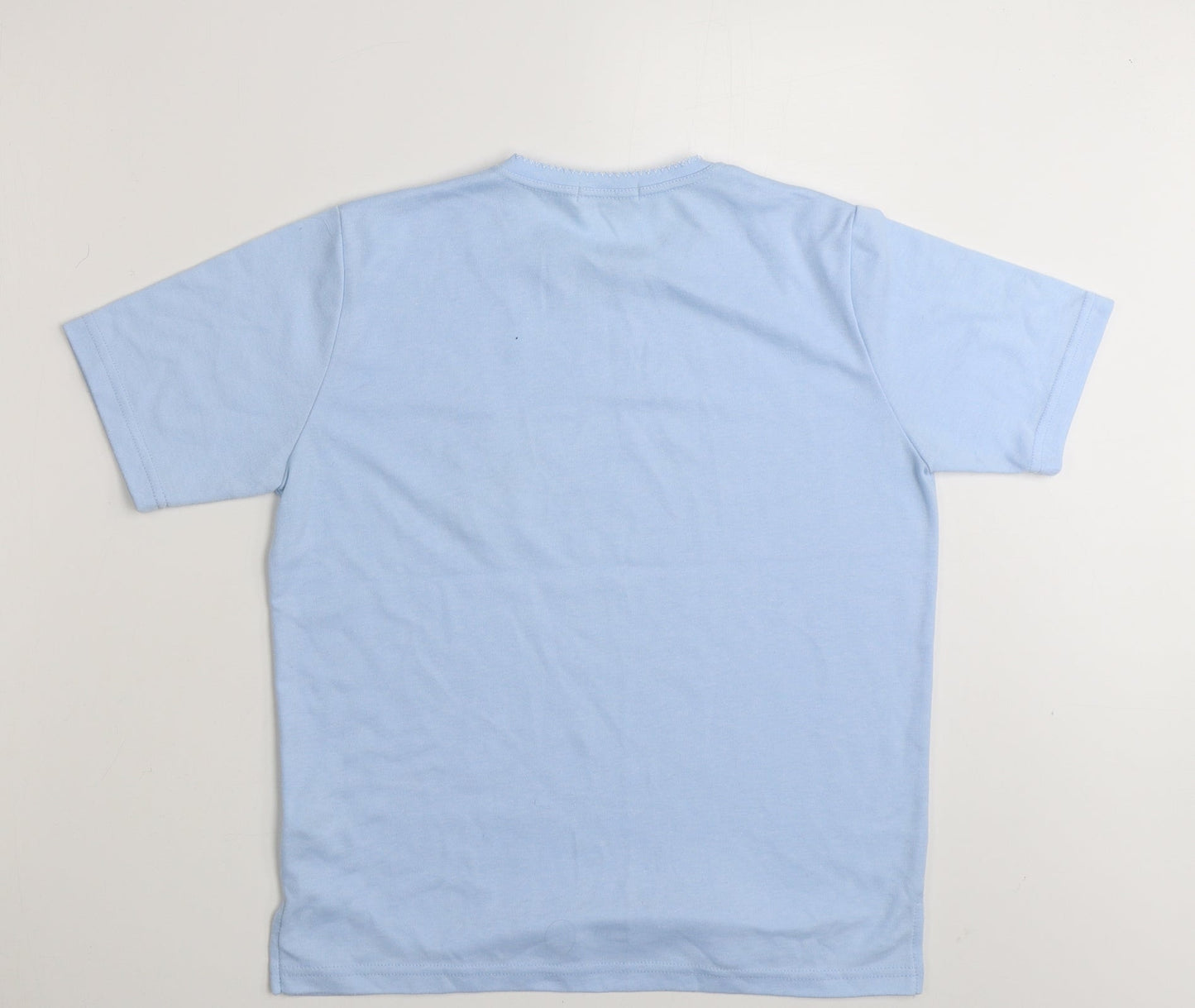 Beaumonde Womens Blue Floral Polyester Basic T-Shirt Size 10 Round Neck - Size 10-12
