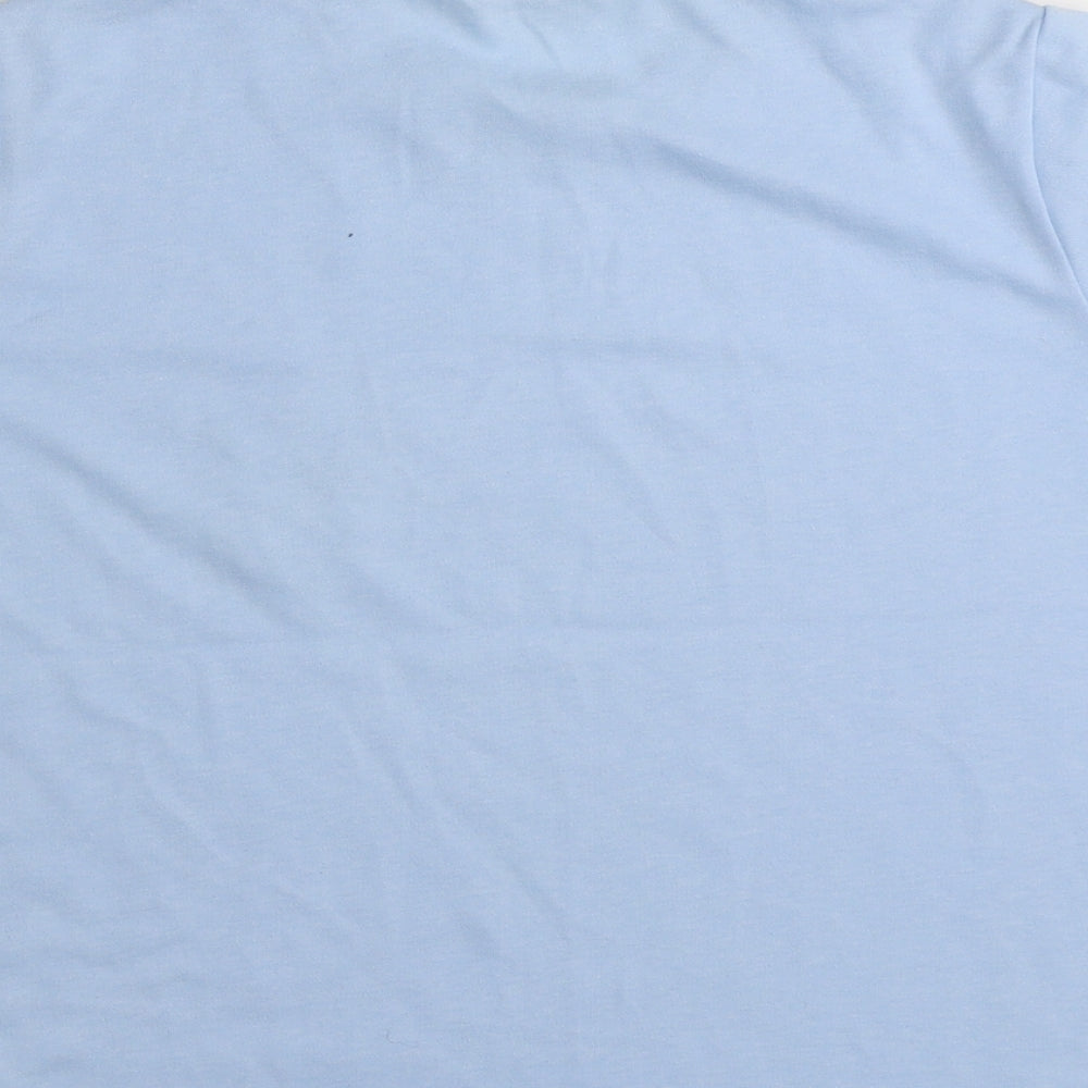 Beaumonde Womens Blue Floral Polyester Basic T-Shirt Size 10 Round Neck - Size 10-12