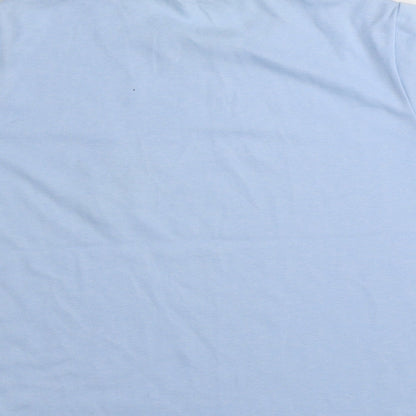 Beaumonde Womens Blue Floral Polyester Basic T-Shirt Size 10 Round Neck - Size 10-12