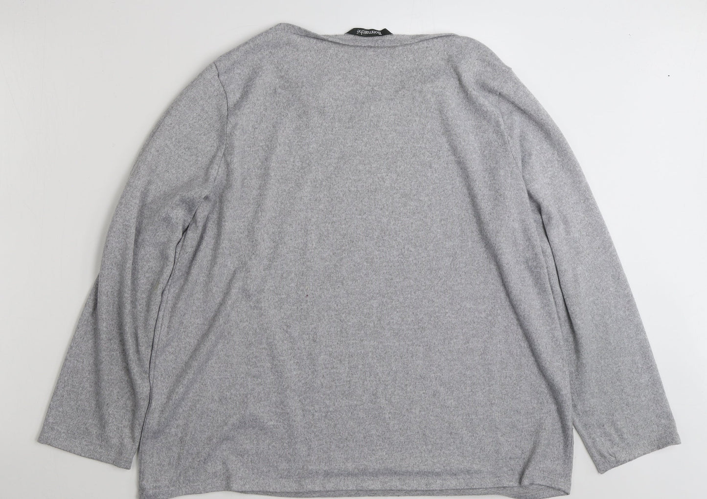 Bonmarché Womens Grey  Polyester Pullover Sweatshirt Size 20  Pullover