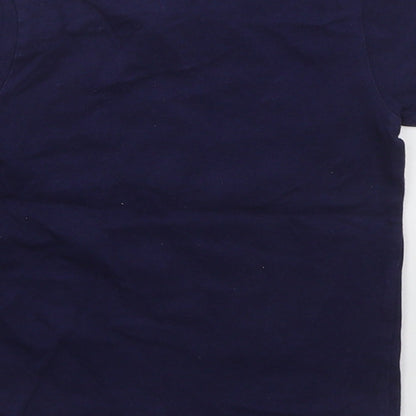 F&F Boys Blue  Cotton Basic T-Shirt Size 12-18 Months Crew Neck Pullover - Euro 2020