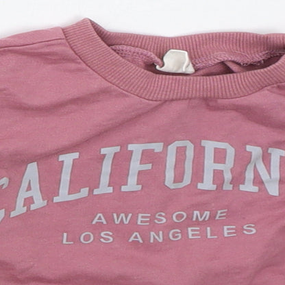 SheIn Girls Pink  Cotton Pullover Sweatshirt Size 2 Years  Pullover - California
