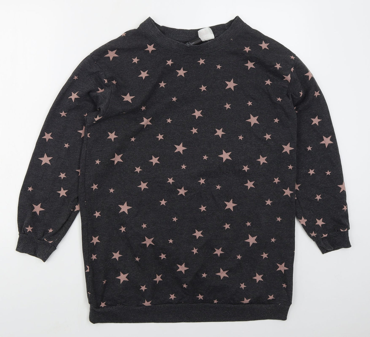 H&M Womens Green  Cotton Pullover Sweatshirt Size S  Pullover - Stars