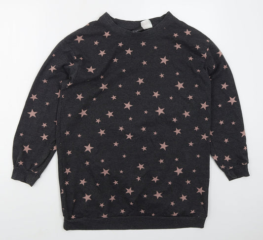 H&M Womens Green  Cotton Pullover Sweatshirt Size S  Pullover - Stars