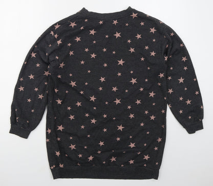 H&M Womens Green  Cotton Pullover Sweatshirt Size S  Pullover - Stars