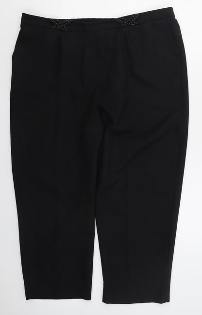 Bonmarché Womens Black  Polyester Trousers  Size 20 L23 in Regular