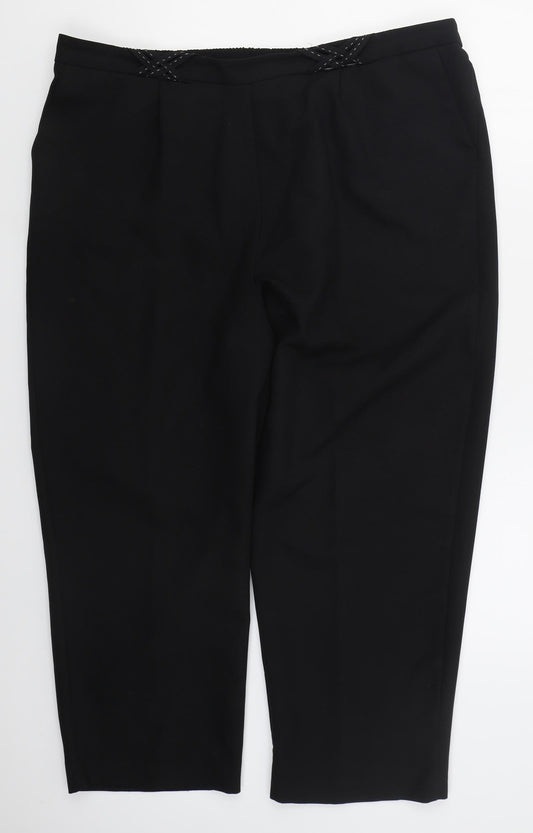 Bonmarché Womens Black  Polyester Trousers  Size 20 L23 in Regular