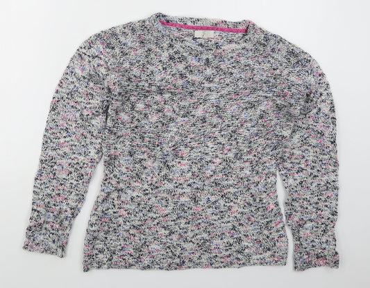 Country Casuals Womens Blue Crew Neck  Cotton Pullover Jumper Size M