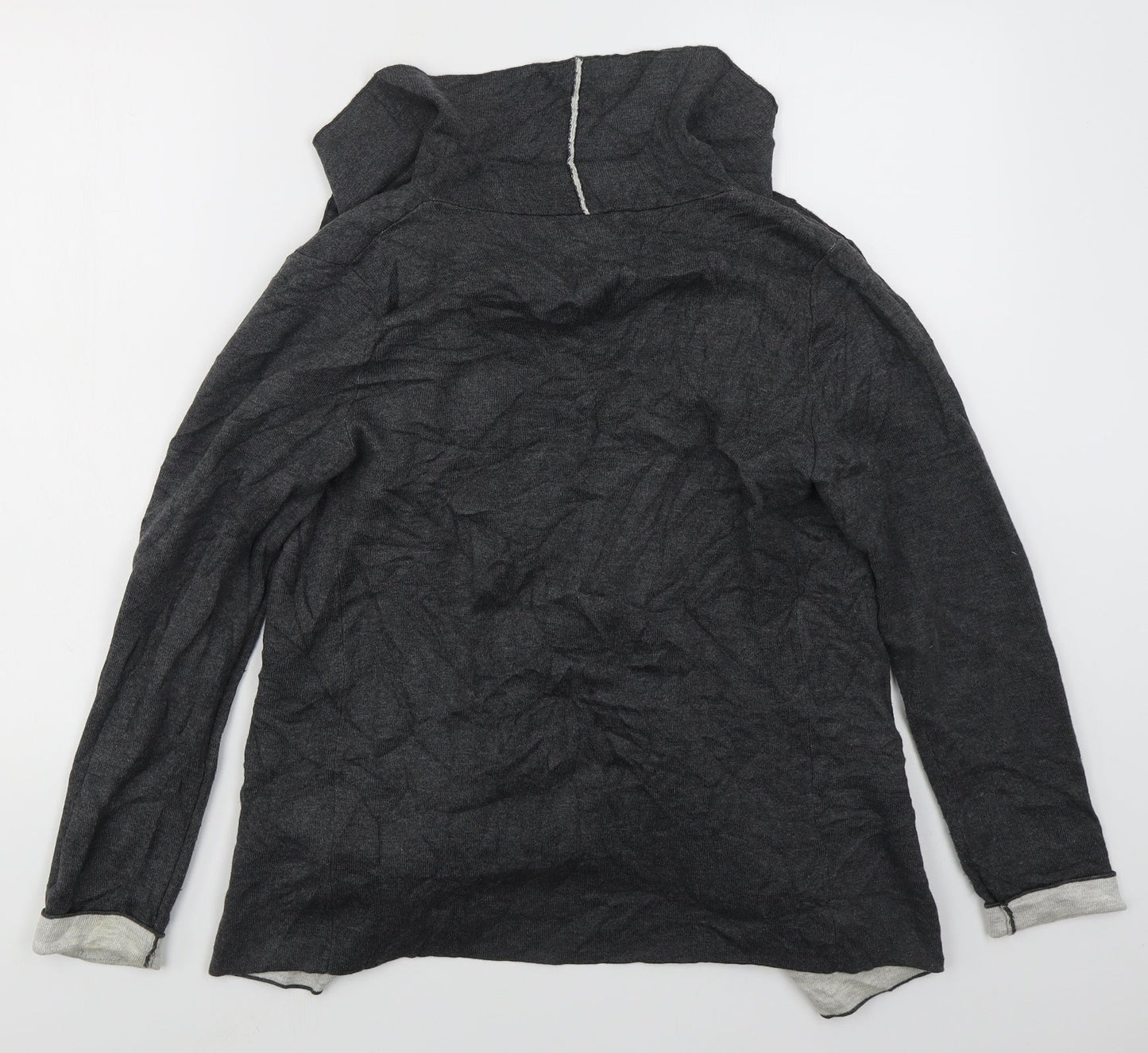 Primark Womens Grey V-Neck  Cotton Cardigan Jumper Size 6