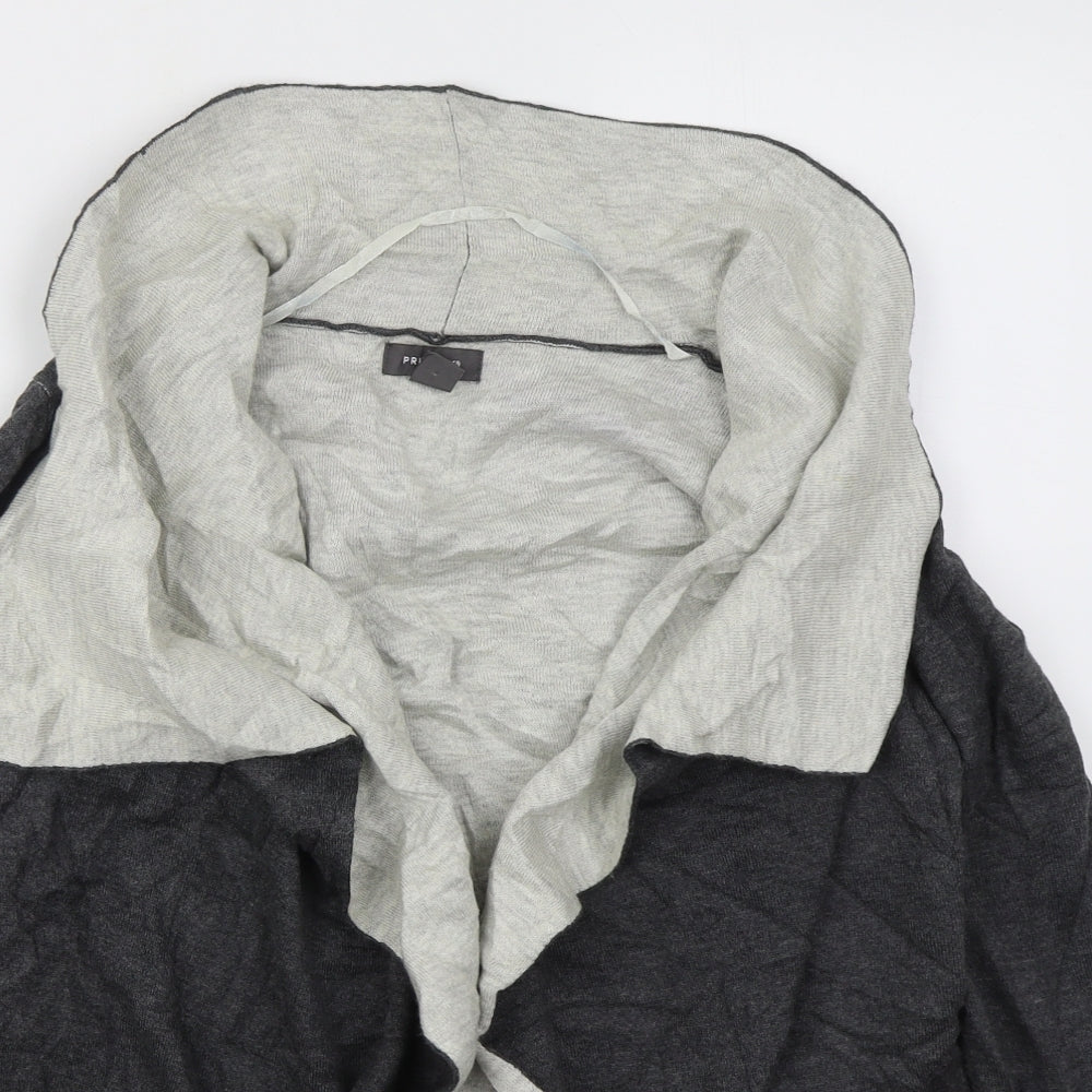 Primark Womens Grey V-Neck  Cotton Cardigan Jumper Size 6