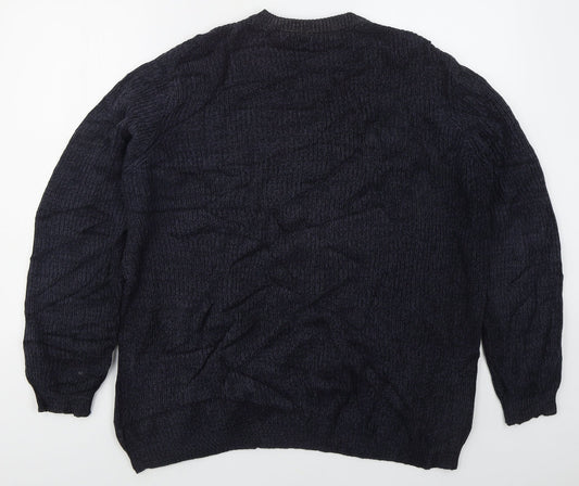 Casual Club Mens Blue Crew Neck  Cotton Pullover Jumper Size M