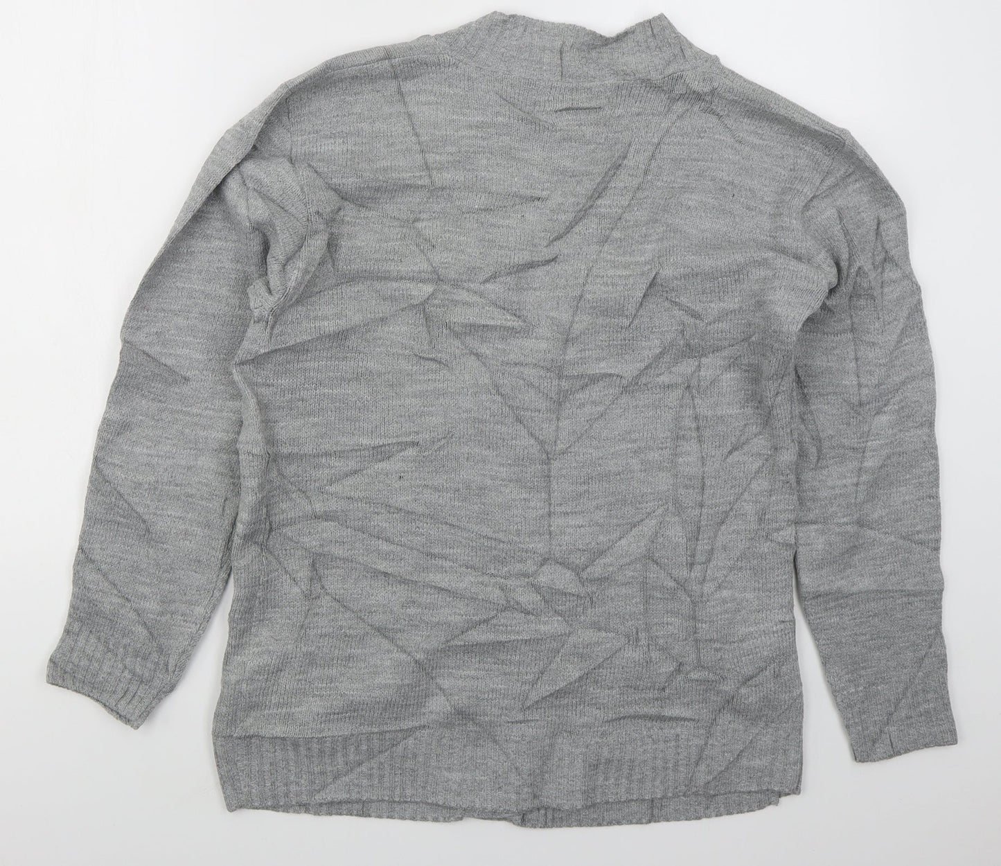 Womens UK Size S Pure & Natural Grey Cardigan Jumper