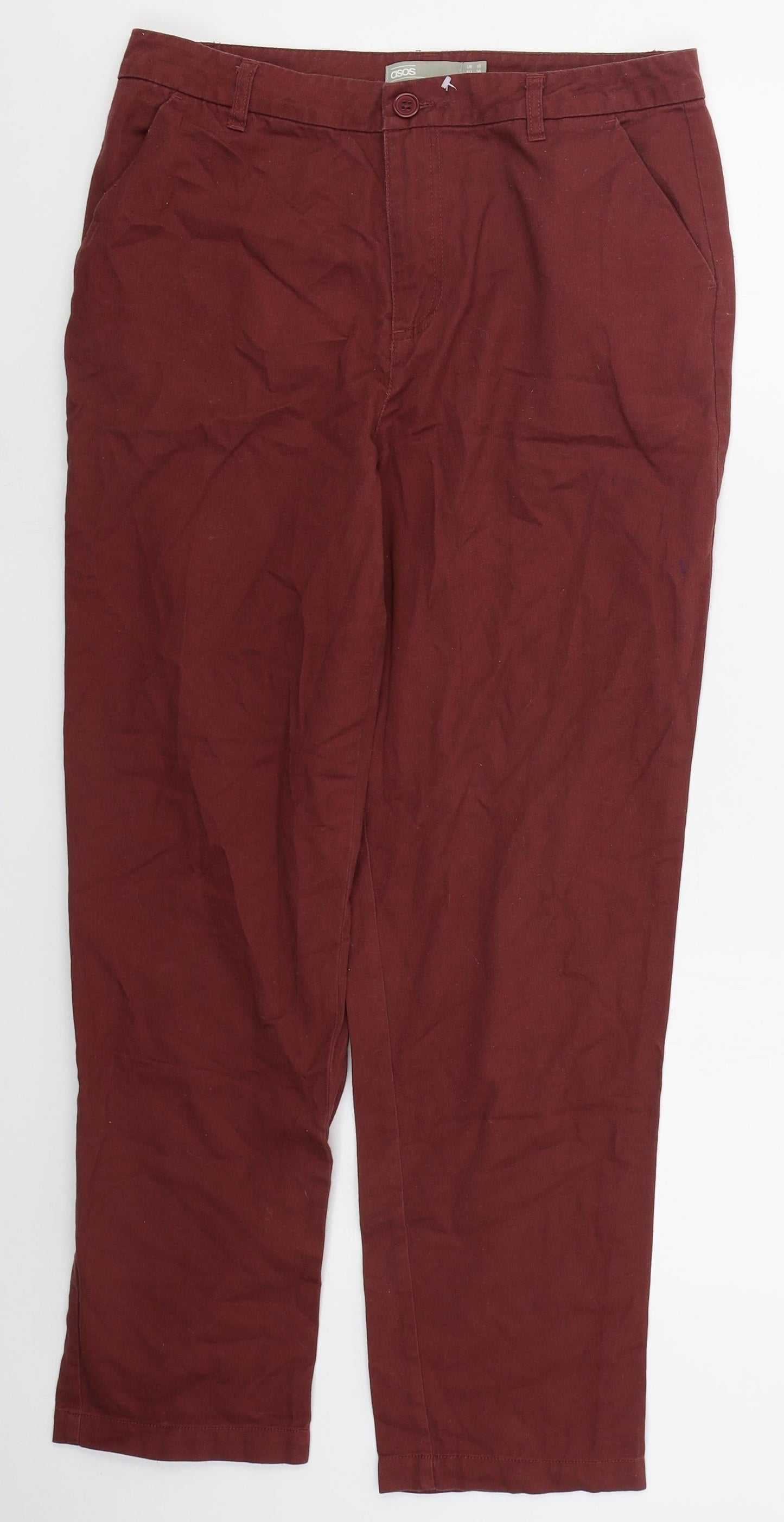 Womens UK Size 10 ASOS Regular Fit  Red Trousers