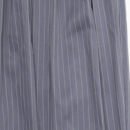 PRETTYLITTLETHING Womens Grey Striped Polyester Trousers  Size 8 L28 in Regular Hook & Eye