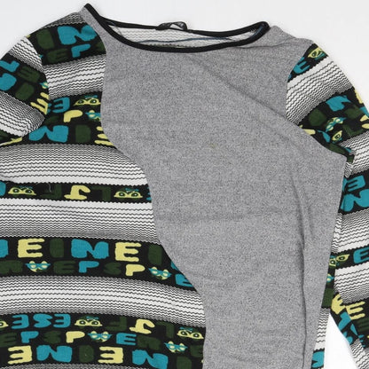 Collection Womens Multicoloured Geometric Cotton Basic Blouse Size 22 Round Neck