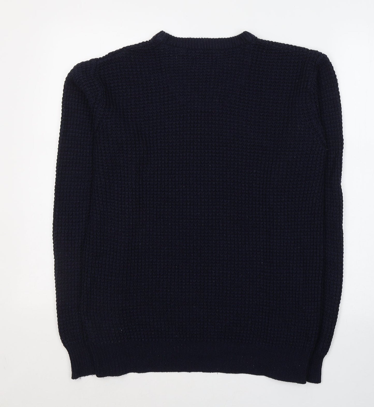 Brave Soul Mens Blue Round Neck  Acrylic Pullover Jumper Size M