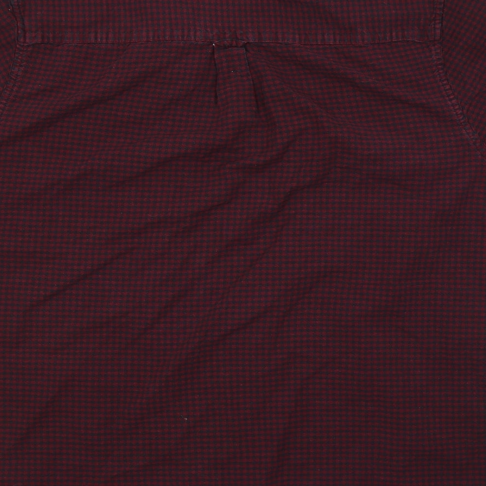 Mens UK Size 44 BURTONS MENSWEAR Red  Button-Up Short Sleeve Casual Shirt