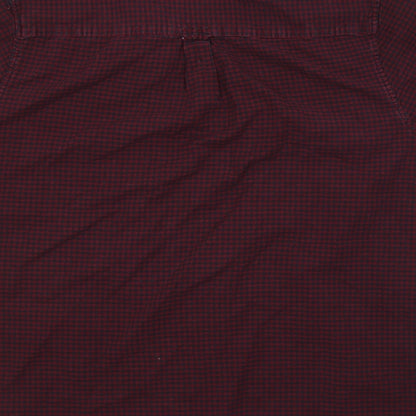 Mens UK Size 44 BURTONS MENSWEAR Red  Button-Up Short Sleeve Casual Shirt