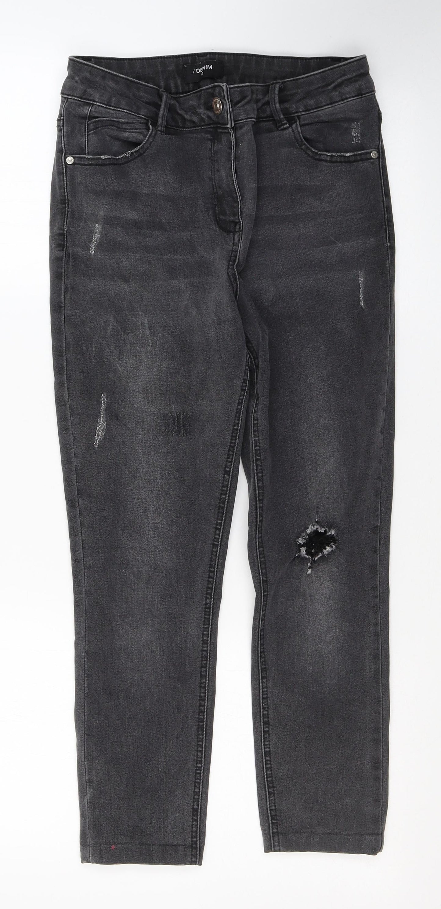 Womens UK Size 10 Denim Regular Fit Skinny Black Jeans