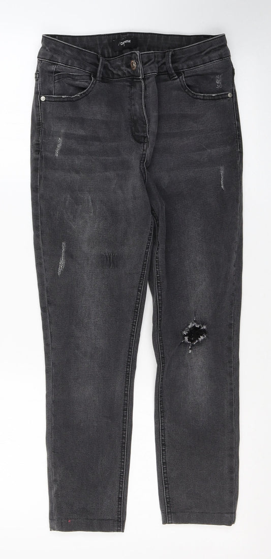 Womens UK Size 10 Denim Regular Fit Skinny Black Jeans