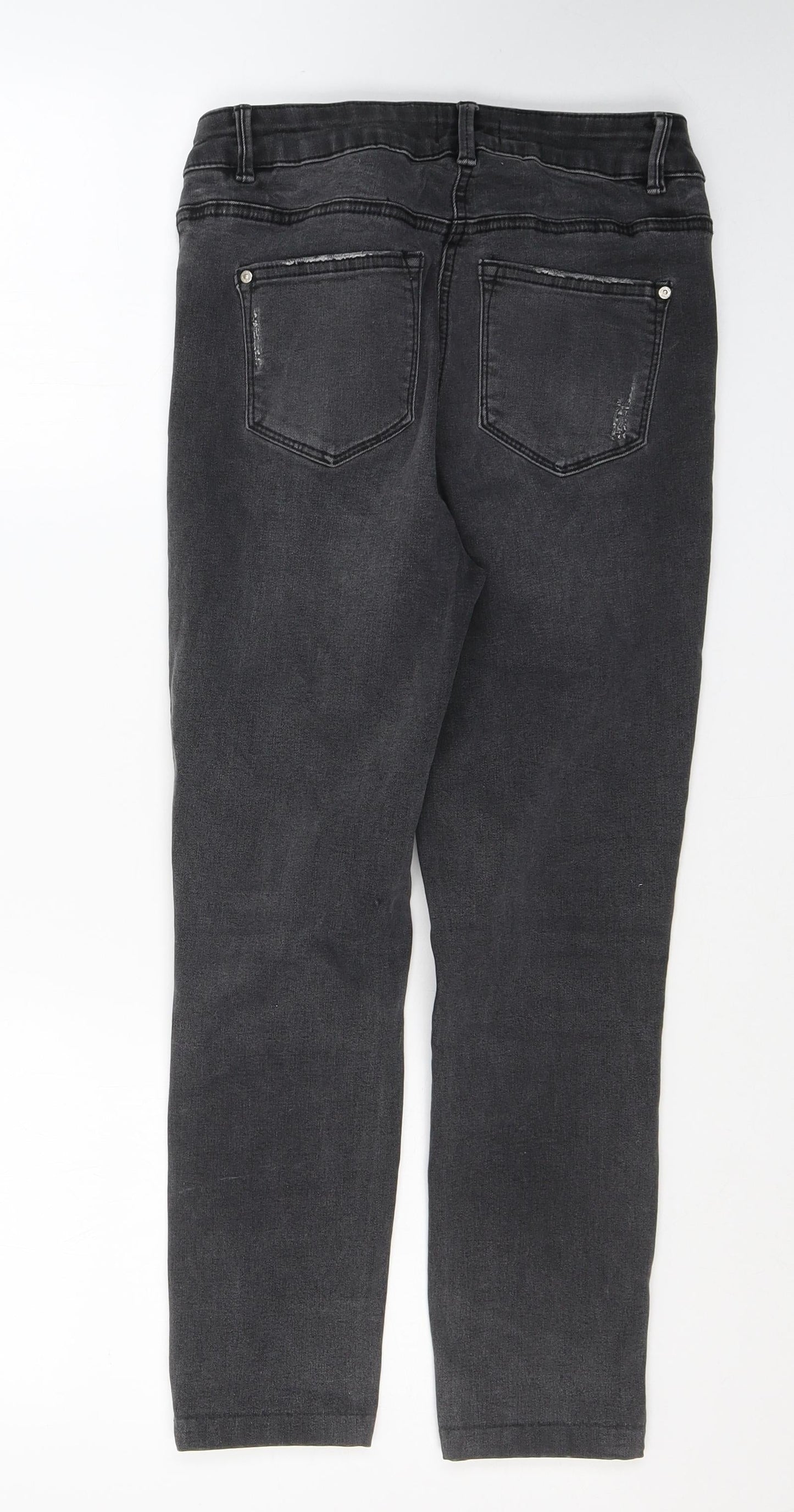 Womens UK Size 10 Denim Regular Fit Skinny Black Jeans
