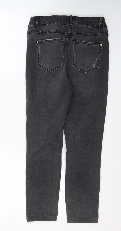 Womens UK Size 10 Denim Regular Fit Skinny Black Jeans