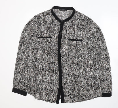 Womens UK Size 16 Dunnes Stores Black Basic Button-Up