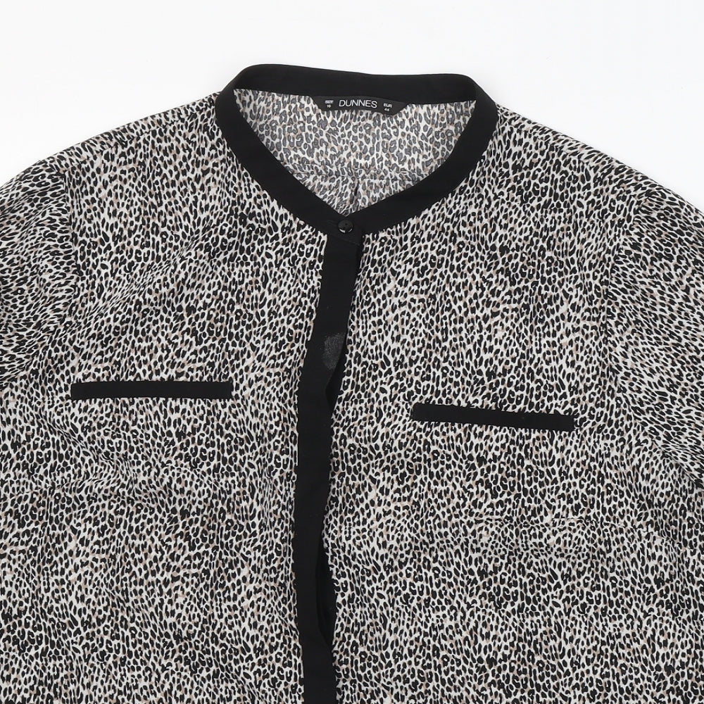 Womens UK Size 16 Dunnes Stores Black Basic Button-Up