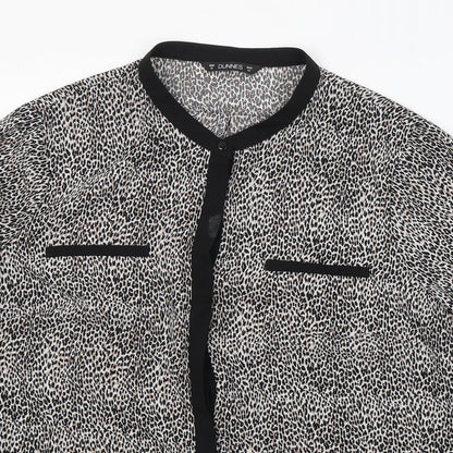 Womens UK Size 16 Dunnes Stores Black Basic Button-Up