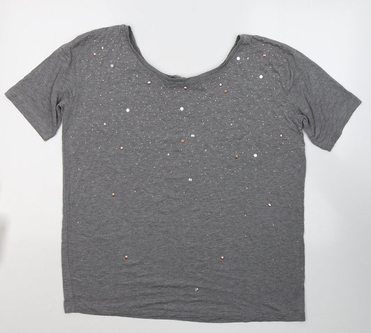 Womens UK Size 12 NEXT Grey Basic T-Shirt