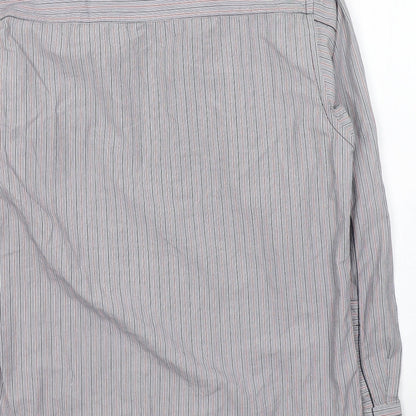 Duck and Cover Boys Green Striped Cotton Basic Button-Up Size L Collared Button