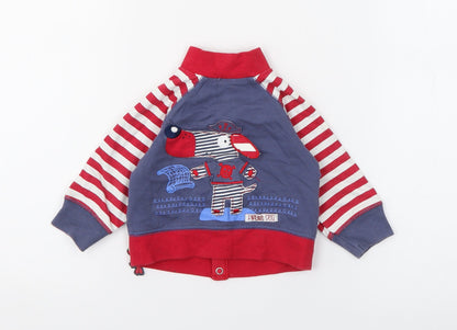 Zip Zap Baby Red Striped  Jacket  Size 3-6 Months   Snap