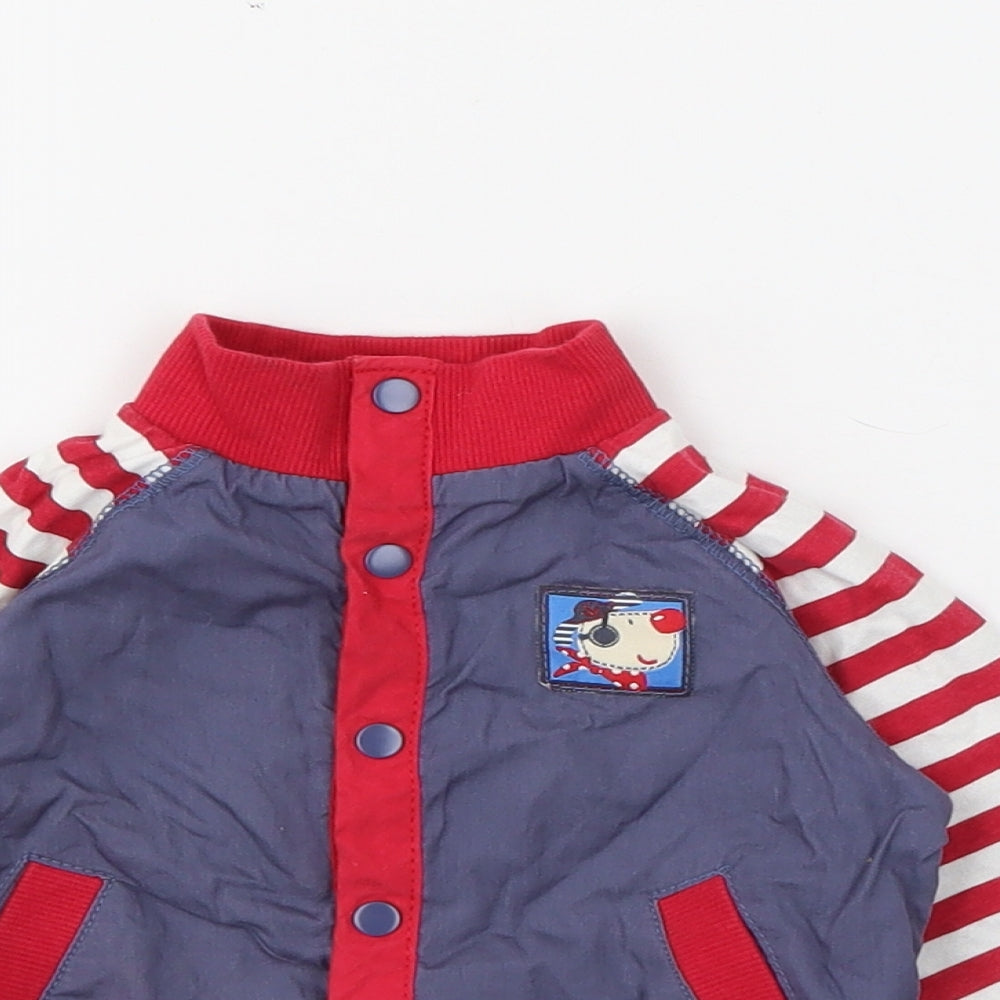Zip Zap Baby Red Striped  Jacket  Size 3-6 Months   Snap
