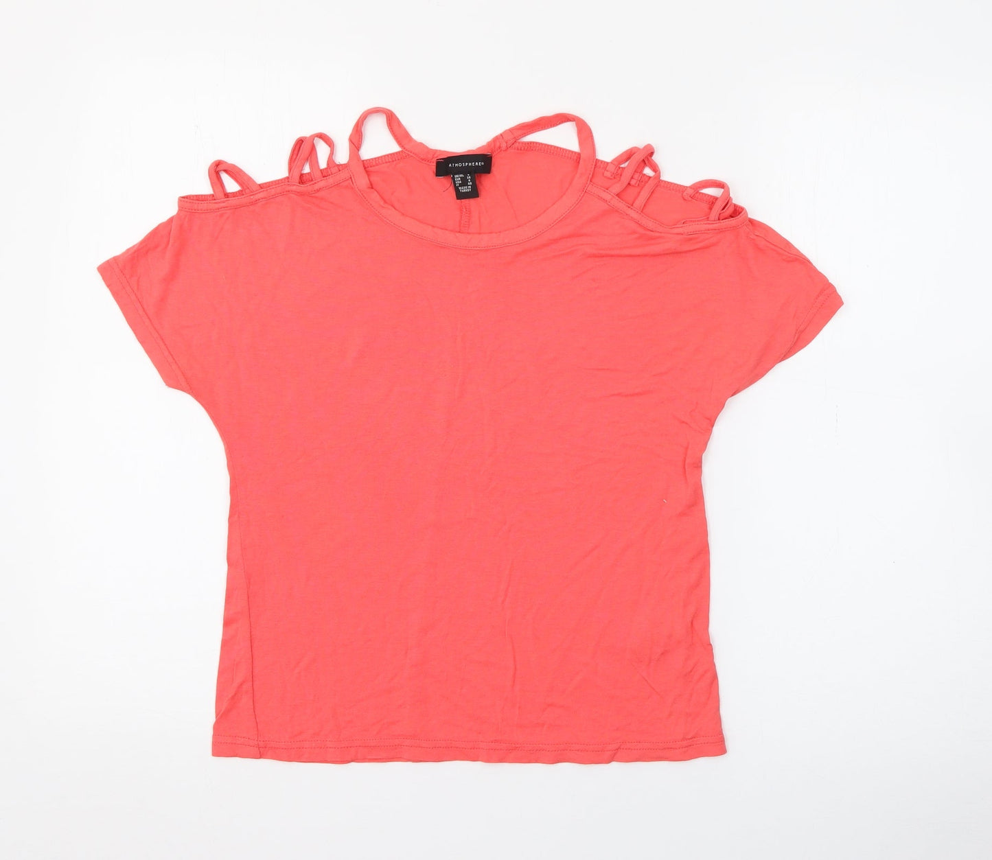 Primark Womens Pink  Viscose Basic T-Shirt Size 8 Off the Shoulder