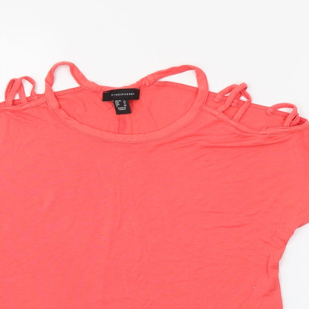 Primark Womens Pink  Viscose Basic T-Shirt Size 8 Off the Shoulder