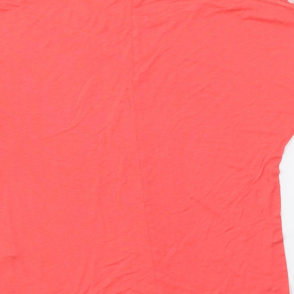 Primark Womens Pink  Viscose Basic T-Shirt Size 8 Off the Shoulder