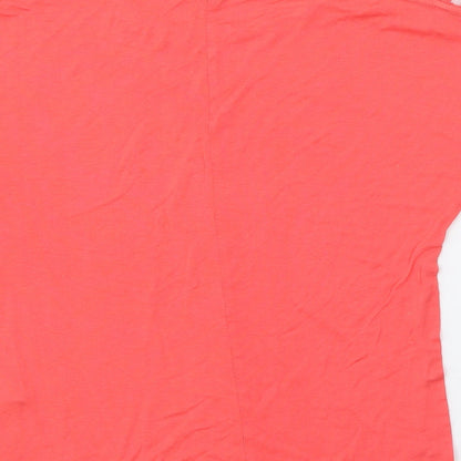 Primark Womens Pink  Viscose Basic T-Shirt Size 8 Off the Shoulder