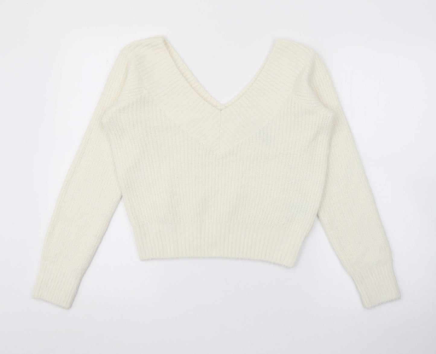 Womens UK Size M H&M White Pullover Jumper