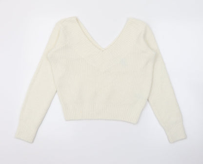 Womens UK Size M H&M White Pullover Jumper