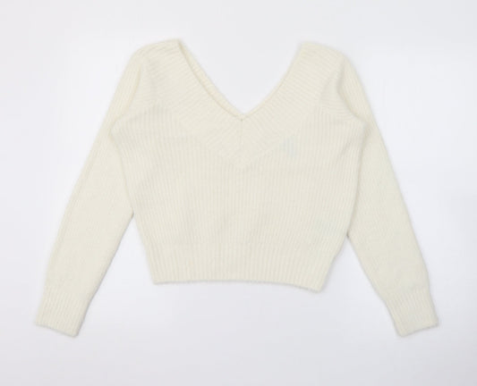 Womens UK Size M H&M White Pullover Jumper