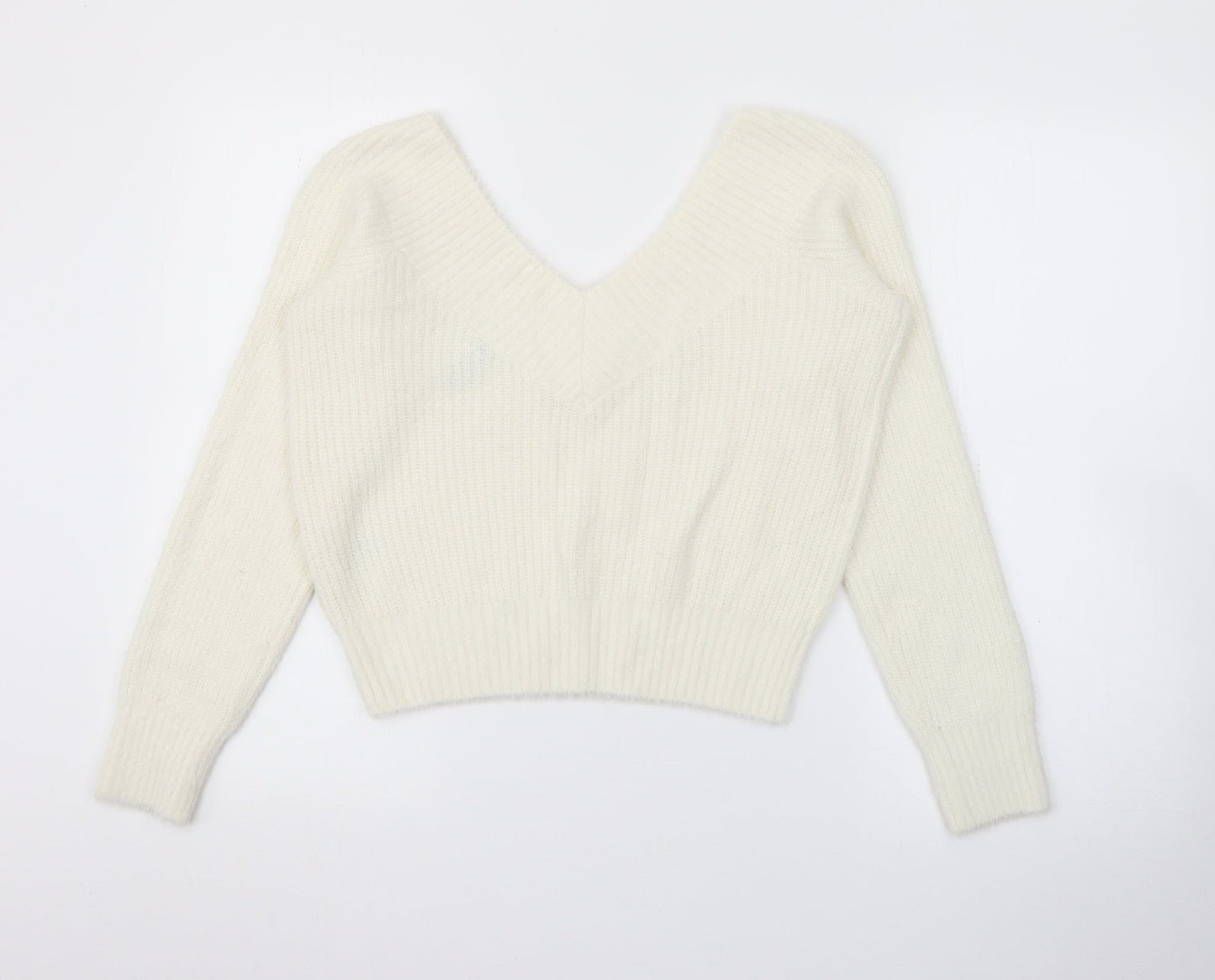 Womens UK Size M H&M White Pullover Jumper