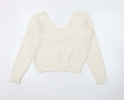 Womens UK Size M H&M White Pullover Jumper