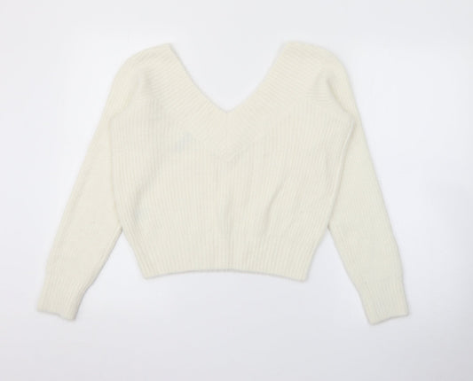 Womens UK Size M H&M White Pullover Jumper