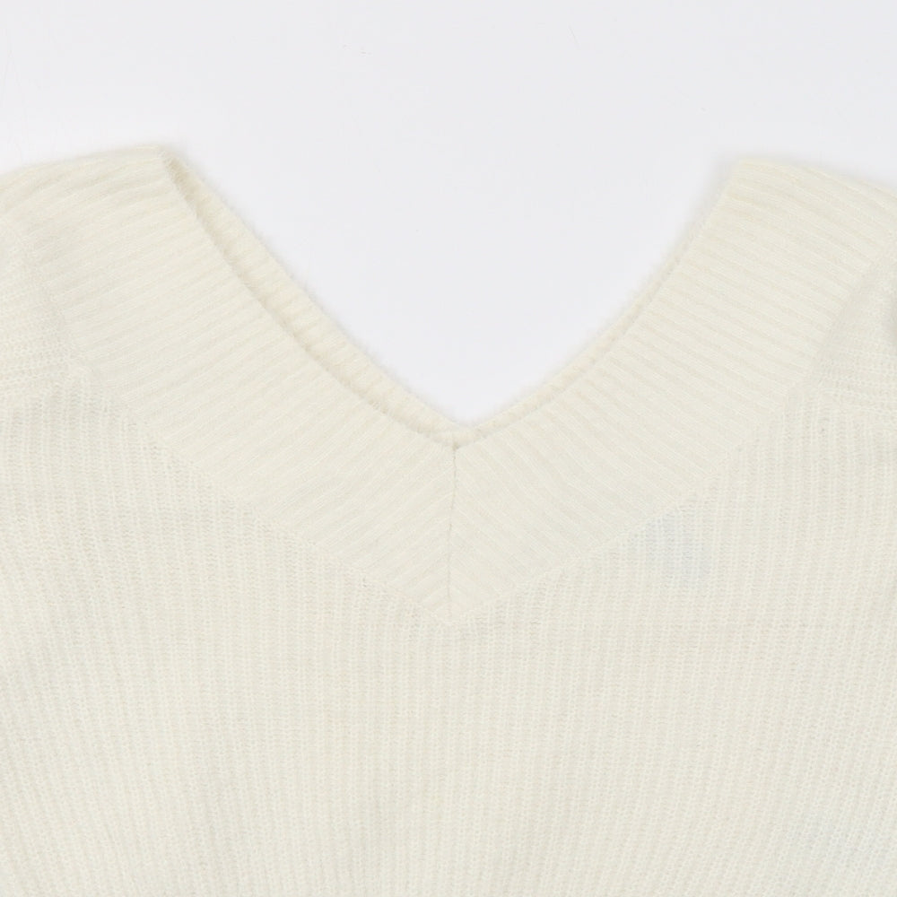 Womens UK Size M H&M White Pullover Jumper