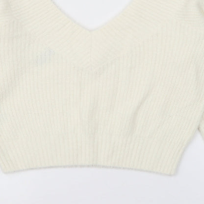 Womens UK Size M H&M White Pullover Jumper