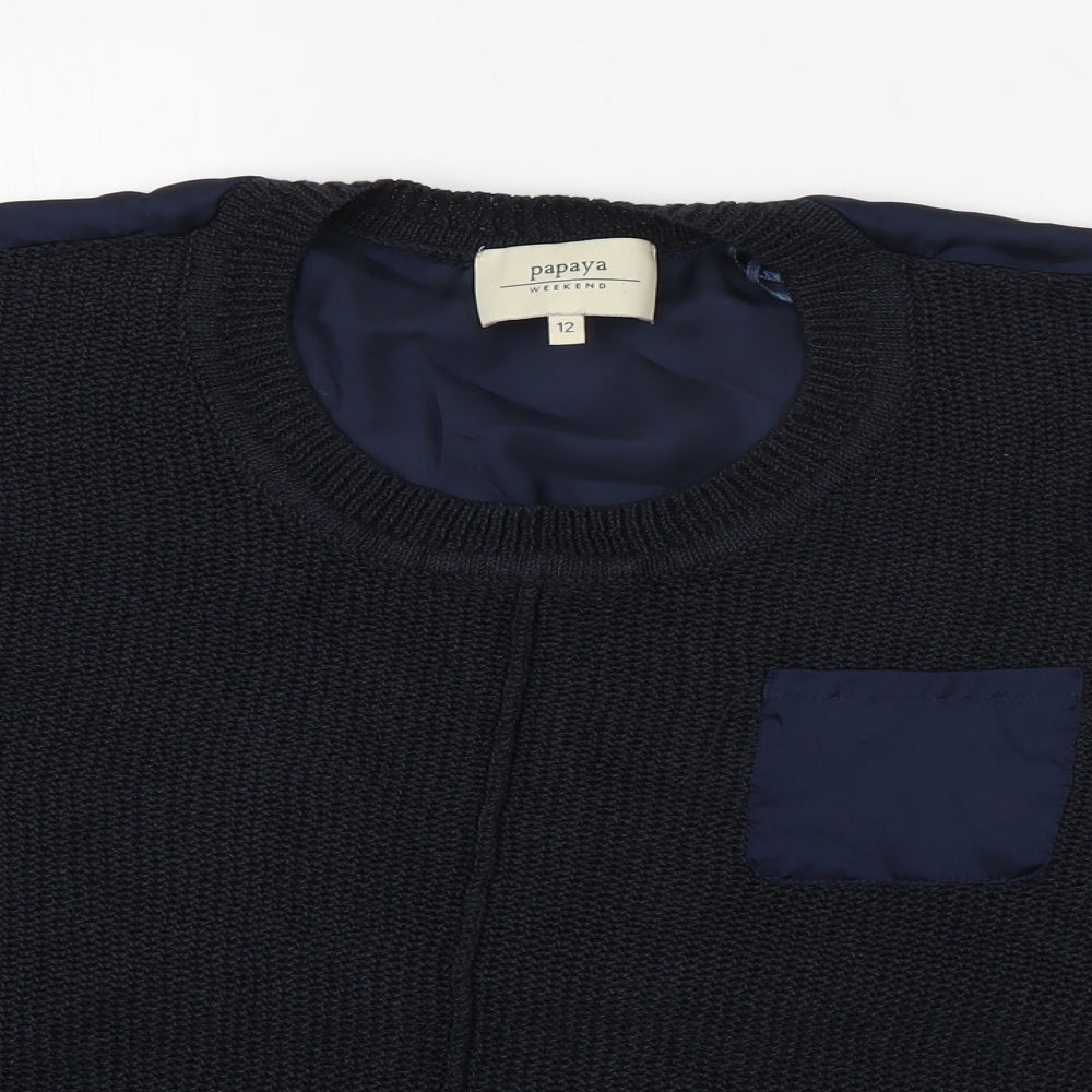 Womens UK Size 12 Papaya Blue Pullover Jumper