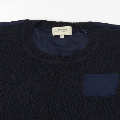Womens UK Size 12 Papaya Blue Pullover Jumper