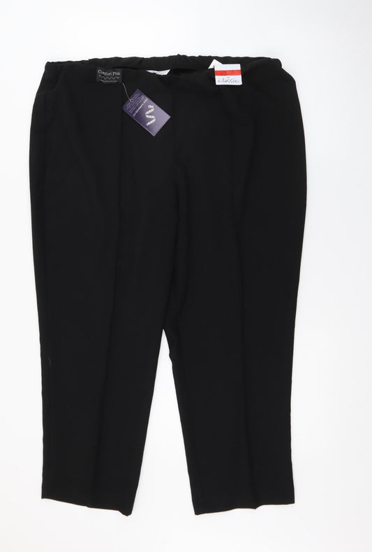 Classic Womens Black  Polyester Trousers  Size 18 L24 in Regular